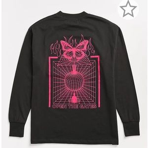 Vitriol Vicky Butterfly Grey Long Sleeve T-Shirt Size S